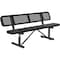 Global Industrial 72 Perforated Metal Outdoor Picnic Bench with Backrest, Black 694557BK - alternate 1